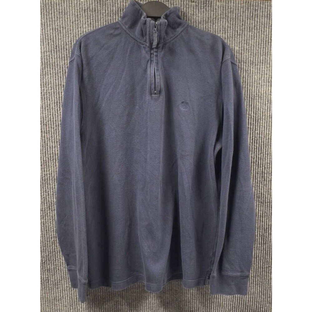 Chaps Ralph Lauren Sweater‎ Mens Large Navy Blue Cotton 1/4 Zip Pullover India